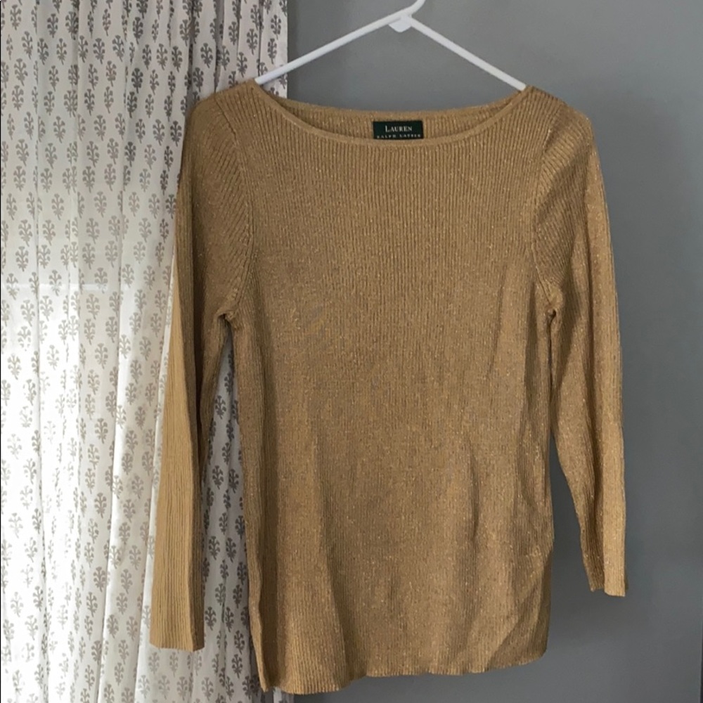 Lauren Ralph Lauren gold-specked top